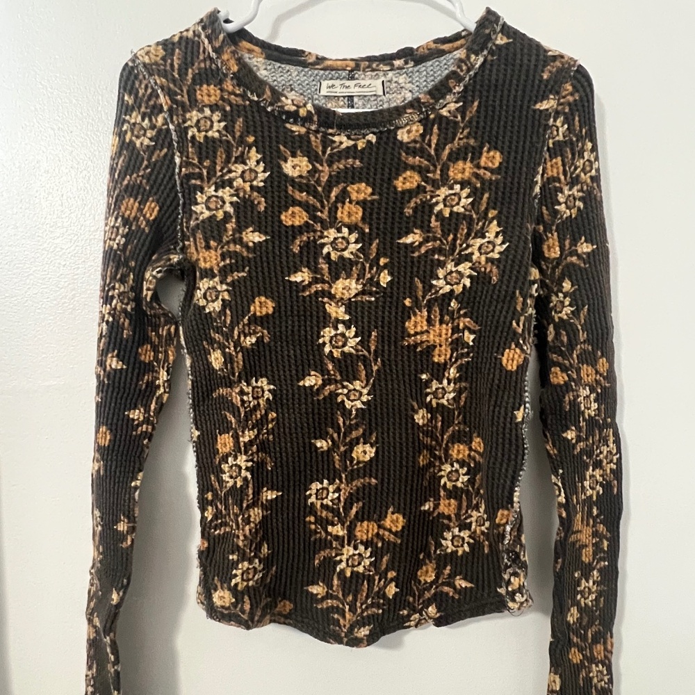 Free People Thermal Top Floral Medium